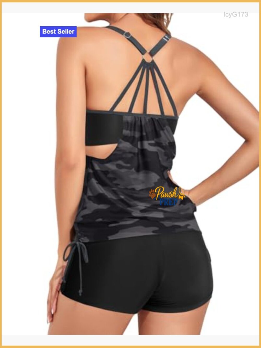 Blouson Tankini Tummy Control Swim Set with Boyshorts - Picture 7 of 7